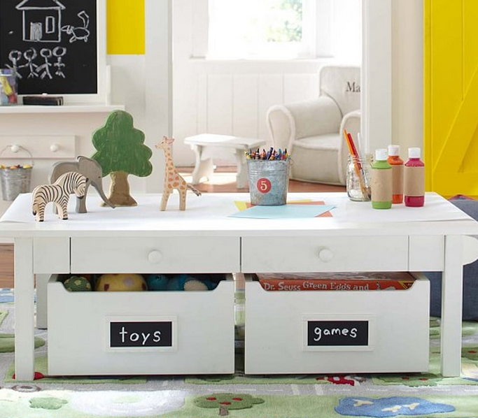 White Craft Table For Kids