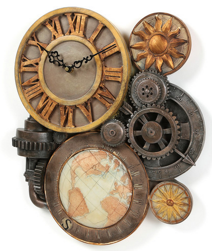 Gears Of Time Sculptural Wall Clock