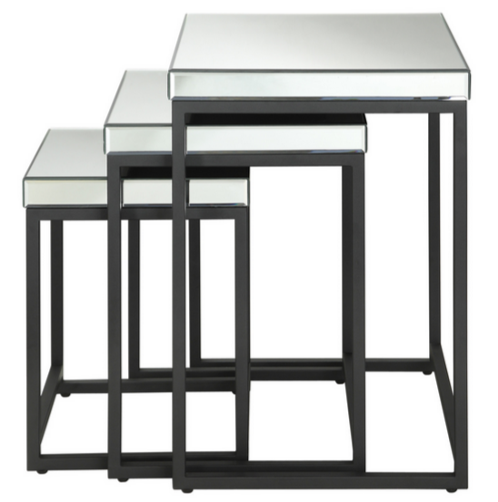 3 piece nesting table white industrial