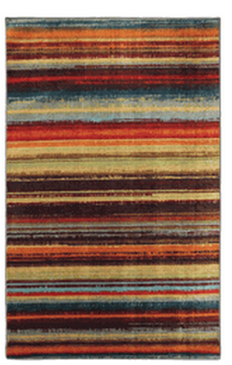 Coaster Striped Area Rug - Orange and Black
