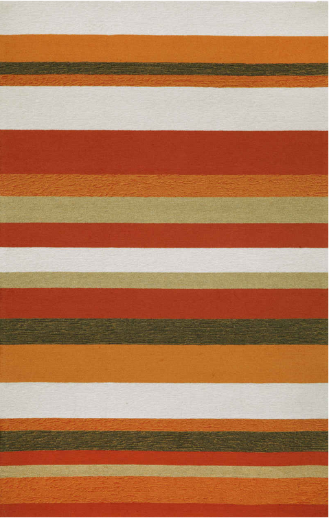 Orange Striped Area Rug