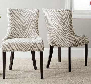 Safavieh gray and zebra dining chairs