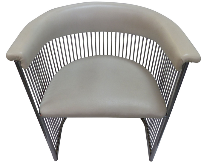Midcentury Chromed Barrel Chair