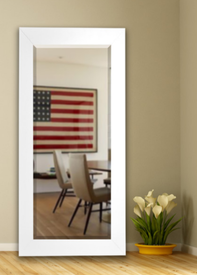 white-floor-vanity-mirror